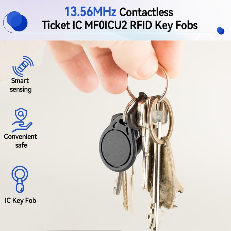 dcvbny 30Pcs Mif-are Ultralight C ULC Key Fob NFC Tag RFID Key Card, 13.56MHz Contactless Ticket IC MF0ICU2,RFID Keychain Compatible with Upgraded SAFLOK, KABA, ONITY & Salto Lock Systems (30 Pack) - Image 3